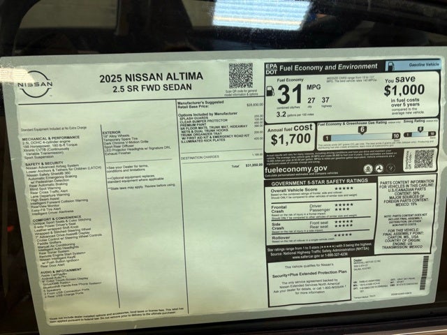 2025 Nissan Altima 2.5 SR