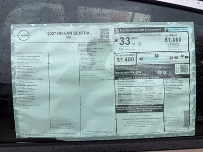 2027 Nissan Sentra SV