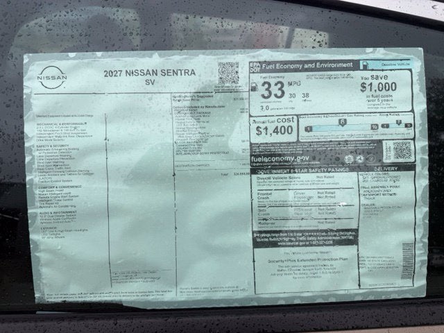 2027 Nissan Sentra SV