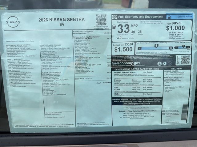 2026 Nissan Sentra SV