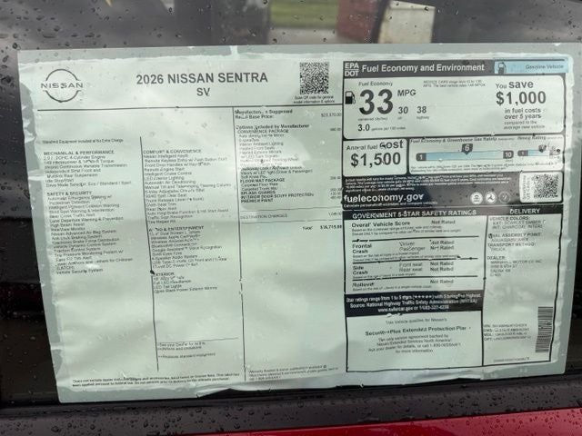 2026 Nissan Sentra SV