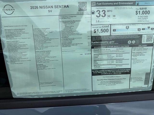 2026 Nissan Sentra SV